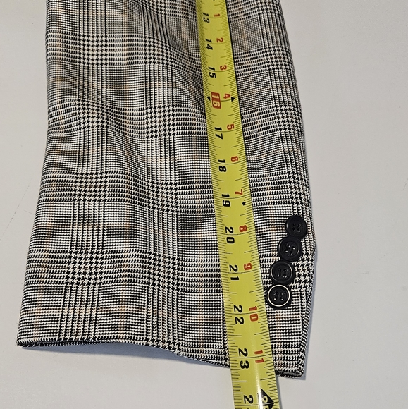 Pronto Moda Mens 52R Sport Coat/Blazer Black/White Plaid Silk/Wool/Cashm… - Picture 12 of 16